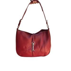 Vintage Coach Hamptons Slim Clip Hobo - Red Glove Tanned Leather 7751